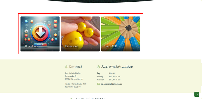 Links auf der Startseite